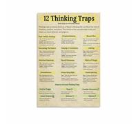 TCYNNQVD 12 Common Thinking Traps Canvas Print Psychology Education Poster for Self Awareness and Mental Wellness(Unframed,12x18inch(30x45cm))