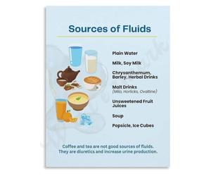 TCYNNQVD Where to Get Fluids Daily Water Intake Sources Poster Canvas Print Living Room Gift(Framed,08x12inch(20x30cm))