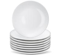 Tczecoo Lot de 8 assiettes à dessert en porcelaine, 15,2 cm, assiettes à salade, assiettes plates, assiettes à dessert blanches, assiettes à apéritif en céramique pour gâteaux et collations,