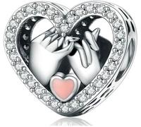 TCZNAF Charme Je t'aime comme promis Argent Sterling 925 Femmes Pearl Charm Compatible pour Européen Bracelets