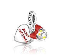 TCZNAF Horloge de Noël Charme Argent Sterling 925 Femmes Pearl Charm Compatible pour Européen Bracelets