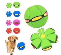 Tczqykm Magic Jumping Ball Double Shape with 6 LED Lights, Transformable Flying Saucer Ball, Interactive Luminous Flying Balls for Outdoor Exercise Play (Green)