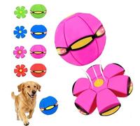 Tczqykm Magic Jumping Ball Double Shape with 6 LED Lights, Transformable Flying Saucer Ball, Interactive Luminous Flying Balls for Outdoor Exercise Play (Pink)