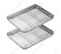 TD 2 pcs Grille de refroidissement 40.5x30.5x2.5cm Acier inoxydable 304 Gril d'extérieur carré Grilles de barbecue Grille de cuisson