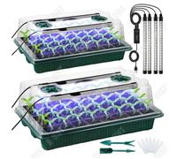 Td 2 Piece Greenhouse Nursery Box Kit 80 Holes Green Hand Tools Nursery Light Kit Mini Greenhouse Sprouting Box Seed Culture Boxes