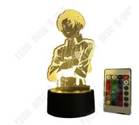 Td® 3d Illusion Lampe Led Veilleuse Anime Attaque Sur Titan Capitaine Levi Ackerman Figure Lampe 7 Couleurs Tactile Lampe De Chevet. Multicolore