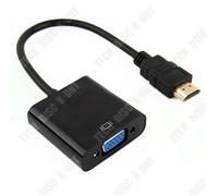 TD Adaptateur HDMI vers VGA 1080P Noir Convertisseur HDMI Mâle vers VGA Femelle Câbles HDMI vers VGA Câbles HDMI vers VGA pour