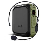TD® Amplificateur de voix portable sans fil 18W Haut parleuravec casque micro étanche Bluetooth effet mégaphone + batterie de secour