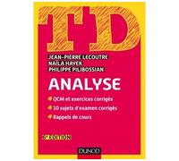TD Analyse 6ème édition - Jean-Pierre Lecoutre - Dunod - broché - Etude
