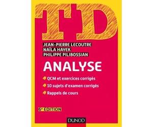 TD Analyse 6ème édition - Jean-Pierre Lecoutre - Dunod - broché - Etude