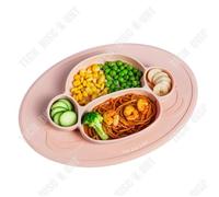 Td® Assiette À Dîner Divisée En Silicone Singe De Dessin Animé Ensemble De Couverts Pour Enfants Bol Alimentaire Complémentaire Multicolore
