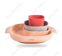 Td® Bébé Assiette À Dîner Silicone Ventouse Bol Bébé Alimentaire Complémentaire Bol Silicone Enfants Vaisselle Ensemble Multicolore