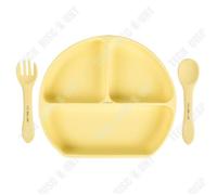 Td® Bébé Silicone Assiette À Dîner Complément Alimentaire Pour Bébé Ventouse Bol Repas Formation Fourchette Cuillère Ensemble Tout-E Multicolore
