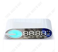 Td® Bluetooth Audio Mirror Clock Alarm Clock Stereo Colourful Ambient Lights Subwoofer Portable Gift Bluetooth Speaker