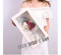 TD® Bouquet de fleurs éternelles rouges blanches blue cadeau anniversaire Noel mariage fête création originale beauté célébrations