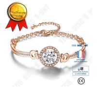 TD® Bracelet Femme Crystal Charms Élégant Zircon Chaîne Bijoux Cadeau -Couleur Or Rose Longueur Ajustable Serti de Strass en Zircon