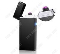 TD® Briquets rechargeables TD® Black Ice Double arc croisé Rechargeable par USB Bouton d'allumage éclairé Fonction coupe-vent