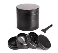 Td® Broyeur Moulin Herbe Épice 4 Parties Broyage Grinder Tamis Hachoir 4 Parties/ Utile / Compact/ Mouliner/ 55 Mm/ 4 Couches /Noirs