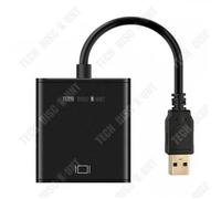 TD® Câble adaptateur USB 3.0 vers HDMI synchronisation audio et vidéo ordinateur vers TV HD sans lecteur USB3.0 vers HDMI