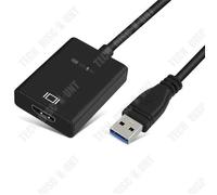 TD® Câble adaptateur USB3.0 vers HDMI avec convertisseur de lecteur noir sortie multiformat audio haute définition sans lecteur