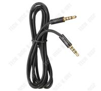 TD® Câble audio de 3.5mm noir, Cordon auxiliaire pour casque, téléphone portable, ordinateur, console, voiture, Prise jack mâle et m