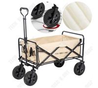 Td® Camping Car Camping Remorque Chariot Pliant Chariot De Pêche Réglable Roue De 5 Pouces Voiture Extérieure Multicolore