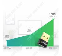 TD® Carte réseau sans fil USB double bande 1200M émetteur-récepteur wifi pour ordinateur portable de bureau est largement compatible