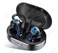 TD® Casque Bluetooth antibruit monté sur l'oreille sans fil TWS sport stéréo bilatéral affichage puissance de jeu étanche son choqua