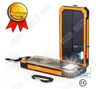 TD® Chargeur de Batterie Solaire Power Bank chargeur de Secours Portable Batterie Externe Etanche avec 8 LED Double USB 15000mAh