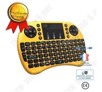 TD® Clavier Mini i8 Clavier QWERTY Sans Fil Design Ergonomique avec Touchpad Sommeil et Réveil Automatique / Jaune