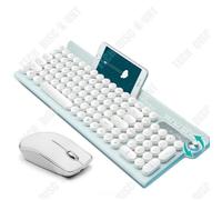 TD® Clavier Rétro Dot Sans Fil Muet Souris Ensemble Rechargeable Filles Mignon Petit Bureau Dactylographie Spéciale