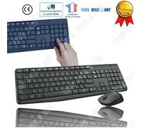 TD® Clavier souris sans fil USB tablette ordinateur kit ensemble ultra mince windows linux Mac chrome OS optique PC noir bureau