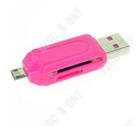 TD® Clé USB 2.0 + TF-Micro SD-SD à Micro USB OTG Lecteur de carte pour Dispositif Avec Port USB Multifonctions - Rose - 4 en 1 USB