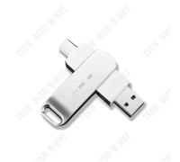 TD® Clé USB3.0 128Go Haute Vitesse pour Interface Type-C Téléphone Mobile PC Smart TV Tablette PC Voiture Stéréo Argent Métallique