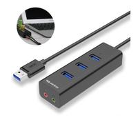 Td® Concentrateur Usb Carte Son Externe Hub 3.0 Ethernet Micro Sd 3 Ports Multiprise Multiple Adaptateur Transfert De Données Rapide