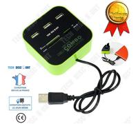 TD® Concentrateur usb hub 2.0 ethernet micro sd 3 ports multiprise carte reseau multiple adaptateur transfert de données rapide