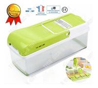 Td® Coupe-Légumes Multi Fonctionnel Pour Ménage Blanc Et Vert ,Pomme De Terre Déchiqueteuse Râpe Râpe Trancheuse Essuie-Glace Coupe