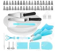 Td® Douille Pâtisserie, Plateau Tournant De Gâteau, -Kit De Pâtisserie Inclure -Gâteaux- Tournant, -Poches Et Douilles, Coupe-Gâteau