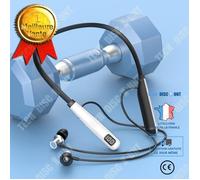 TD® Écouteurs Bluetooth intra-auriculaires blancs cou suspendu sport sans fil longue veille réduction du bruit