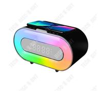 TD® Enceinte Bluetooth Double Bass Dazzle Colourful Atmosphere Light Chargeur sans fil Support pour téléphone portable Tout-en-un