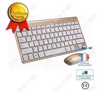 TD® Ensemble clavier et souris sans fil muet ultra-mince doré multifonction 2.4G ordinateur de bureau portable universel