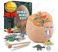 TD® Ensemble d'excavation archéologique d'oeuf de dinosaure géant Oeuf de dinosaure jouant du matériel de plâtre Jouets éducatifs