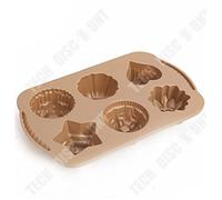 Td® Étoile À Cinq Branches, En Forme De Coeur, En Forme De Fleur, 6 Moules Continus, Assortiment De Moules À Gâteaux, 6 Tasses De Mou