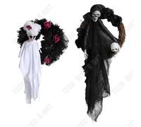 Td® Fantômes Suspendus Pour Halloween Fantôme Blanc + Fantôme Noir Accessoires De Décoration Jouets De Fantaisie Convient Pour Hallo