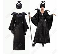 Td® Halloween Decoration Maléfique Sorcière Noire Halloween Sorcière Costume Bar Fête Costume Cosplay Spectacle Costume Taille Xl Multicolore