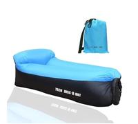 Td® Hamac Gonflable Air Sofa Étanche Longue Chaise Gonflable Canapé /Sac Rangement/ Camping Piscine Plage Jardin Bleu/ Plein Air