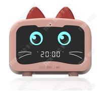 TD® Haut-parleur bluetooth sans fil intelligent chaton rose avec réveil mini haut-parleur ordinateur portable subwoofer haut-parleur