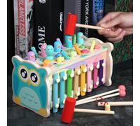 Td® Hibou Multifonctionnel Jouant Au Hamster, Jouet Éducatif Pour Les Enfants À Frapper Au Piano, Capacité D'écoute Et De Concentrat