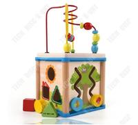 Td® Horloge En Bois Pour Enfants De L'éducation Préscolaire Boîte À Trésors De Jouet De Perles Multifonctions 1-6 Ans Jeu Intellectu