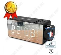 TD® Horloge projection haut-parleur bluetooth type maison intelligente carte enfichable audio affichage haute définition noir